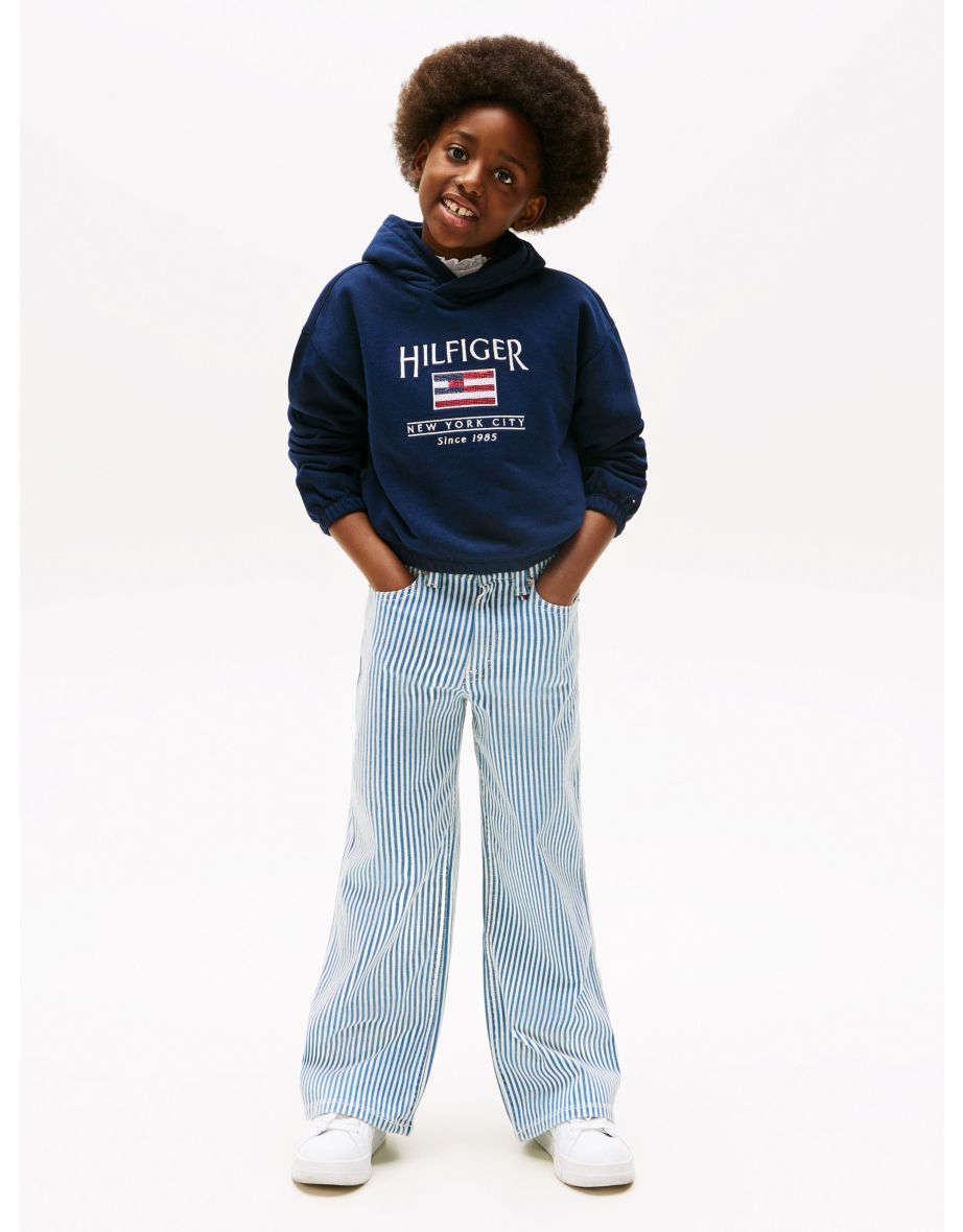 Moletom com capuz com lantejoulas Navy Flag Tommy Hilfiger Girls