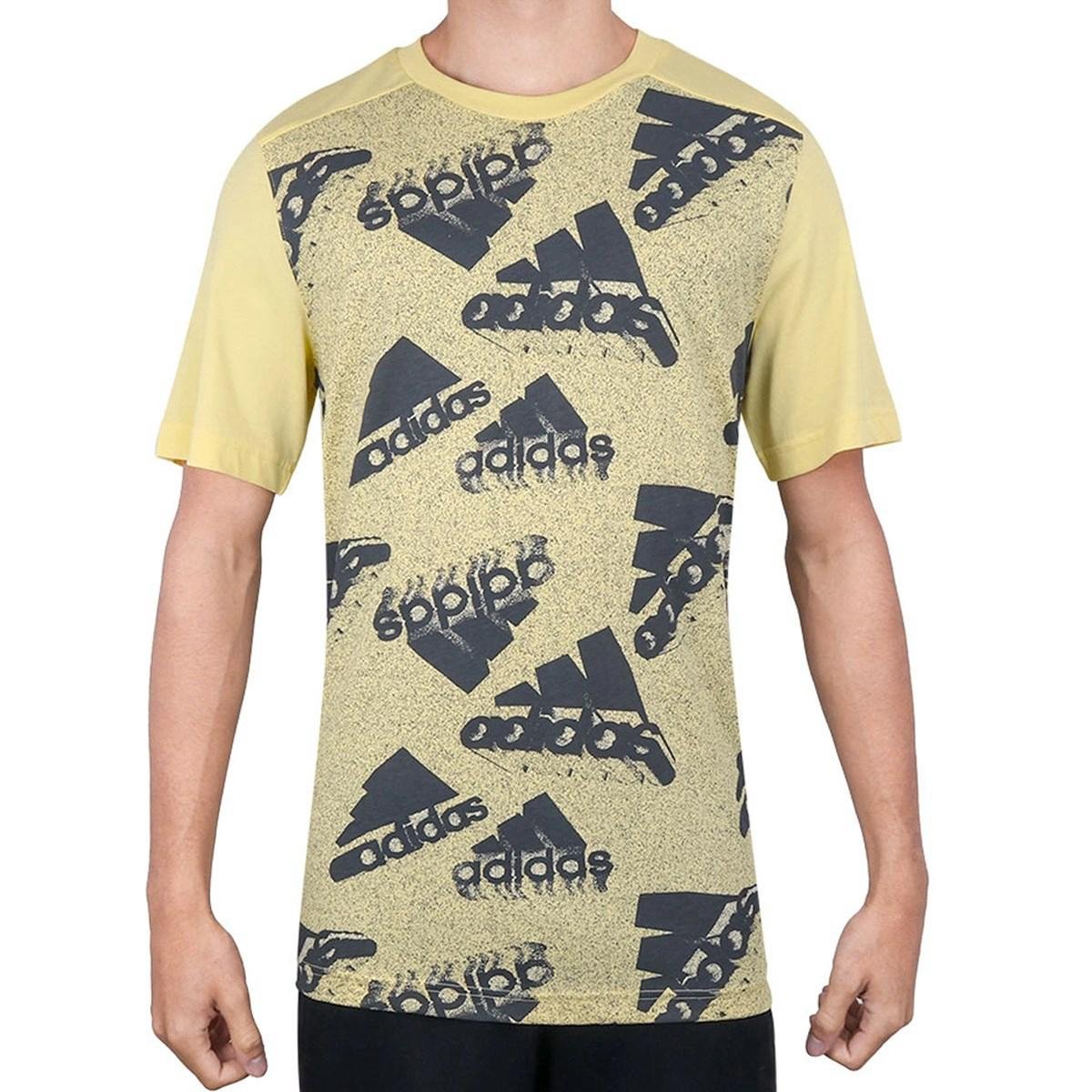 Camiseta amarilla Adidas Brand Love para hombre
