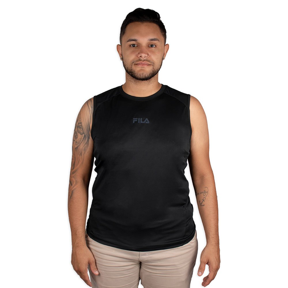 Maglietta Fila Grid da uomo in nero e blu