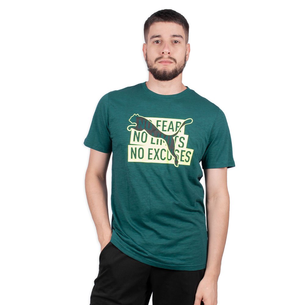 Maglietta da allenamento Puma Performance Slogan Cat in verde