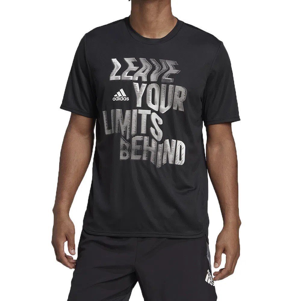 Camiseta Adidas D2M Slogan para hombre - Negra