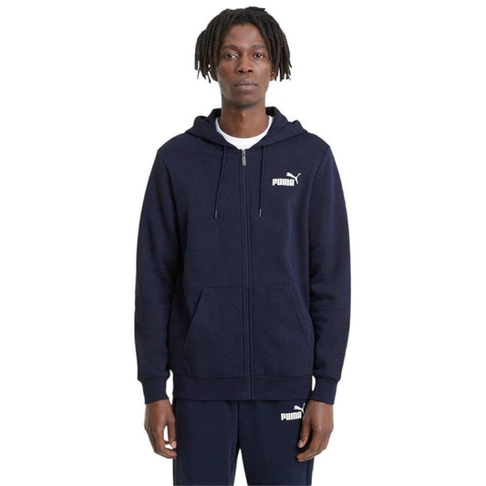 Puma Uomo - Giacca con cappuccio con logo piccolo e zip intera - Blu