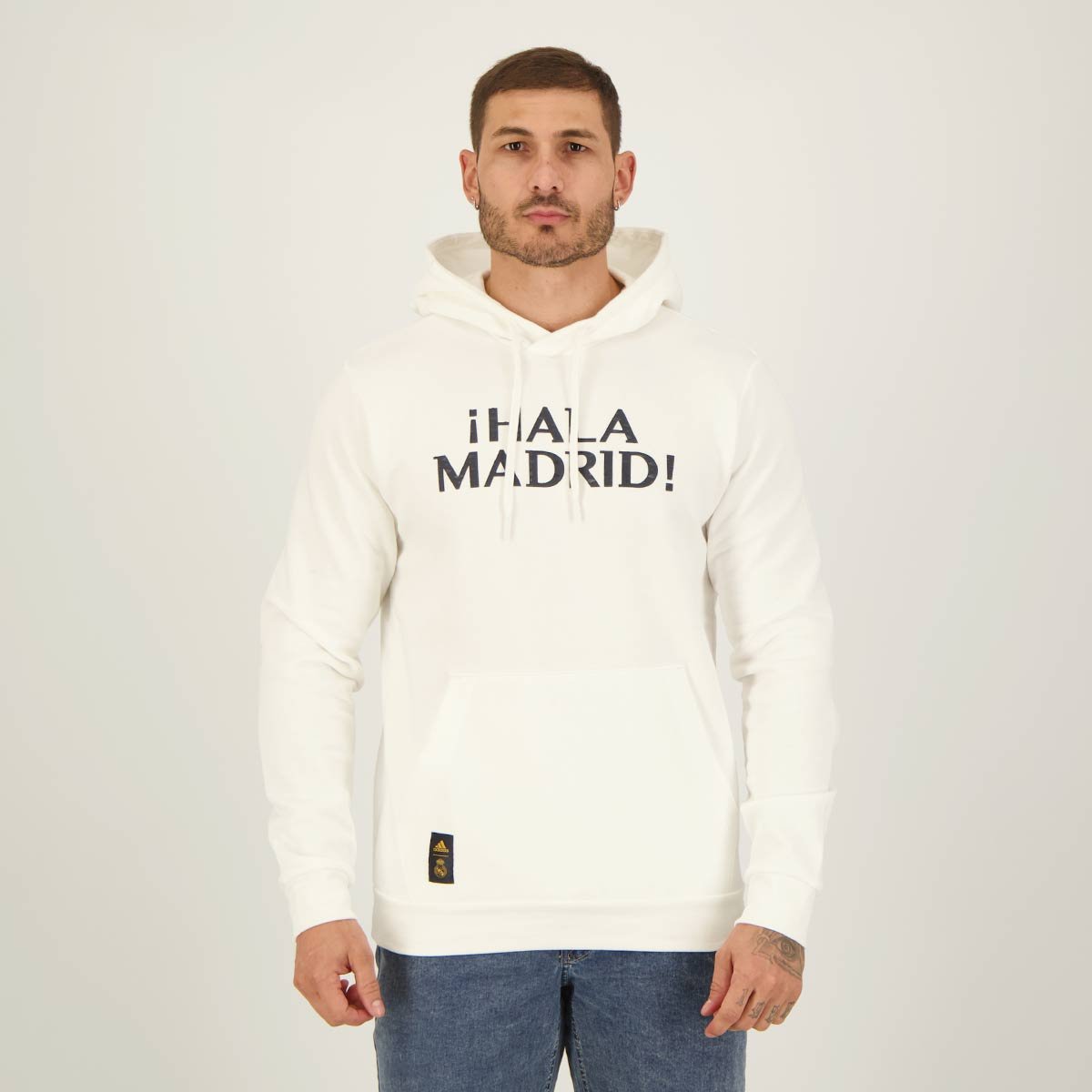 Felpa con cappuccio Adidas Real Madrid DNA Bianco