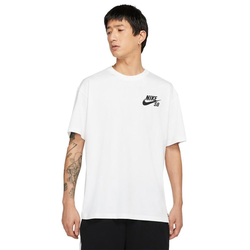 Maglietta Nike SB Logo Uomo DC7817-100 Bianco