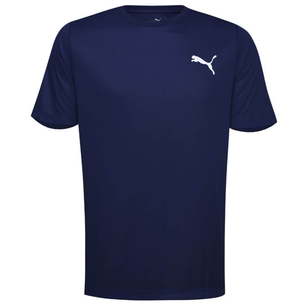 Camiseta Puma Active Hombre Logo Pequeño Azul