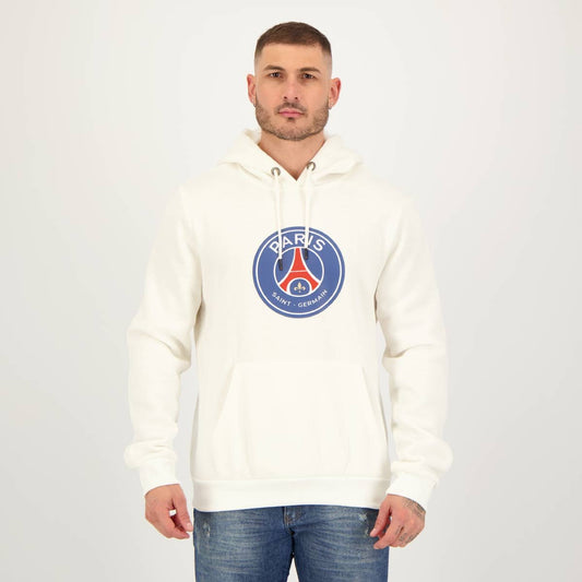 Felpa con cappuccio con logo PSG bianco