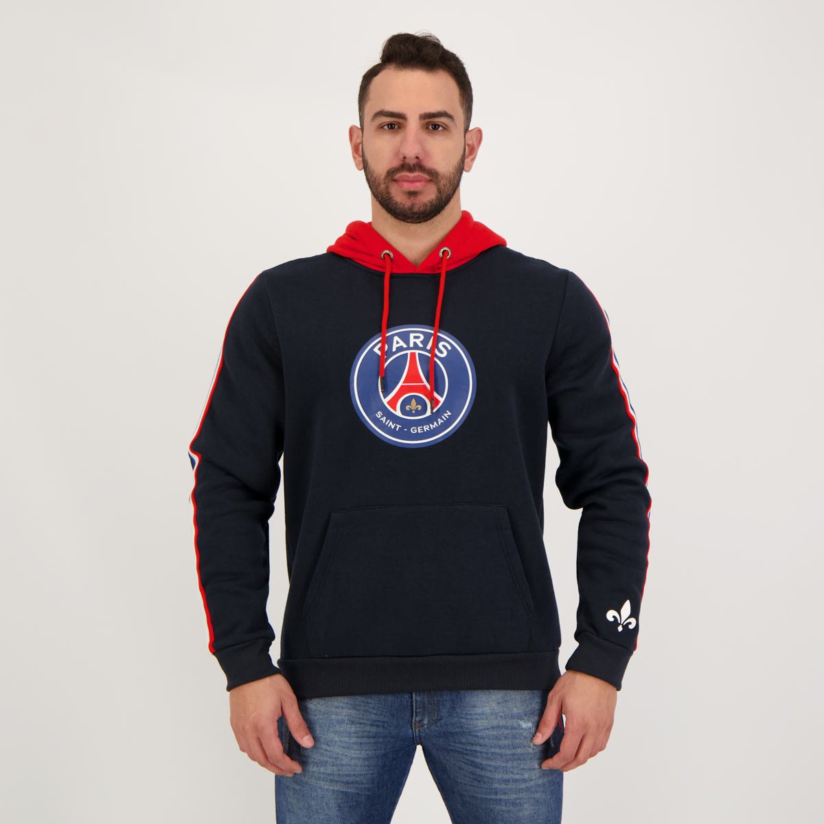Sudadera polar roja y azul marino del PSG