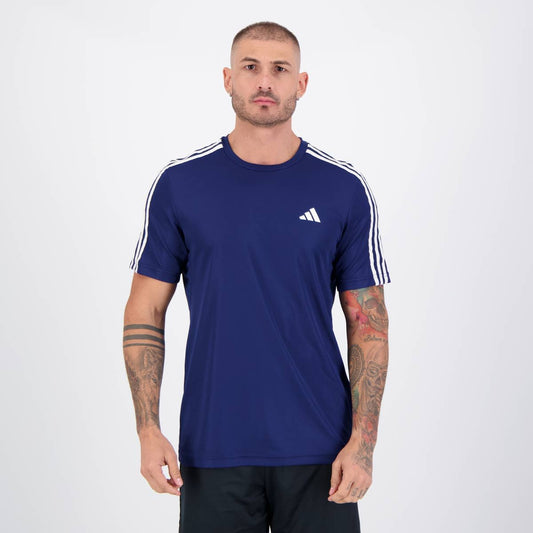 Maglietta Adidas Essentials 3-Stripes blu navy