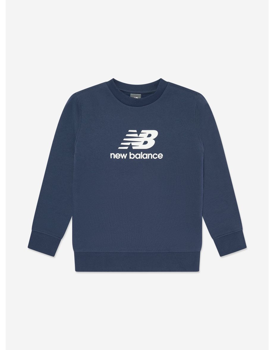 Felpa New Balance Boys' Navy con logo impilato