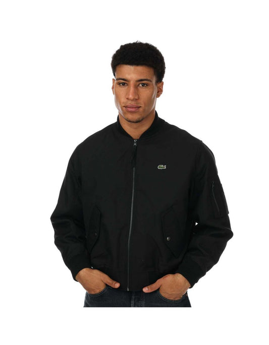 Men's Black Lacoste Bomber Jacket