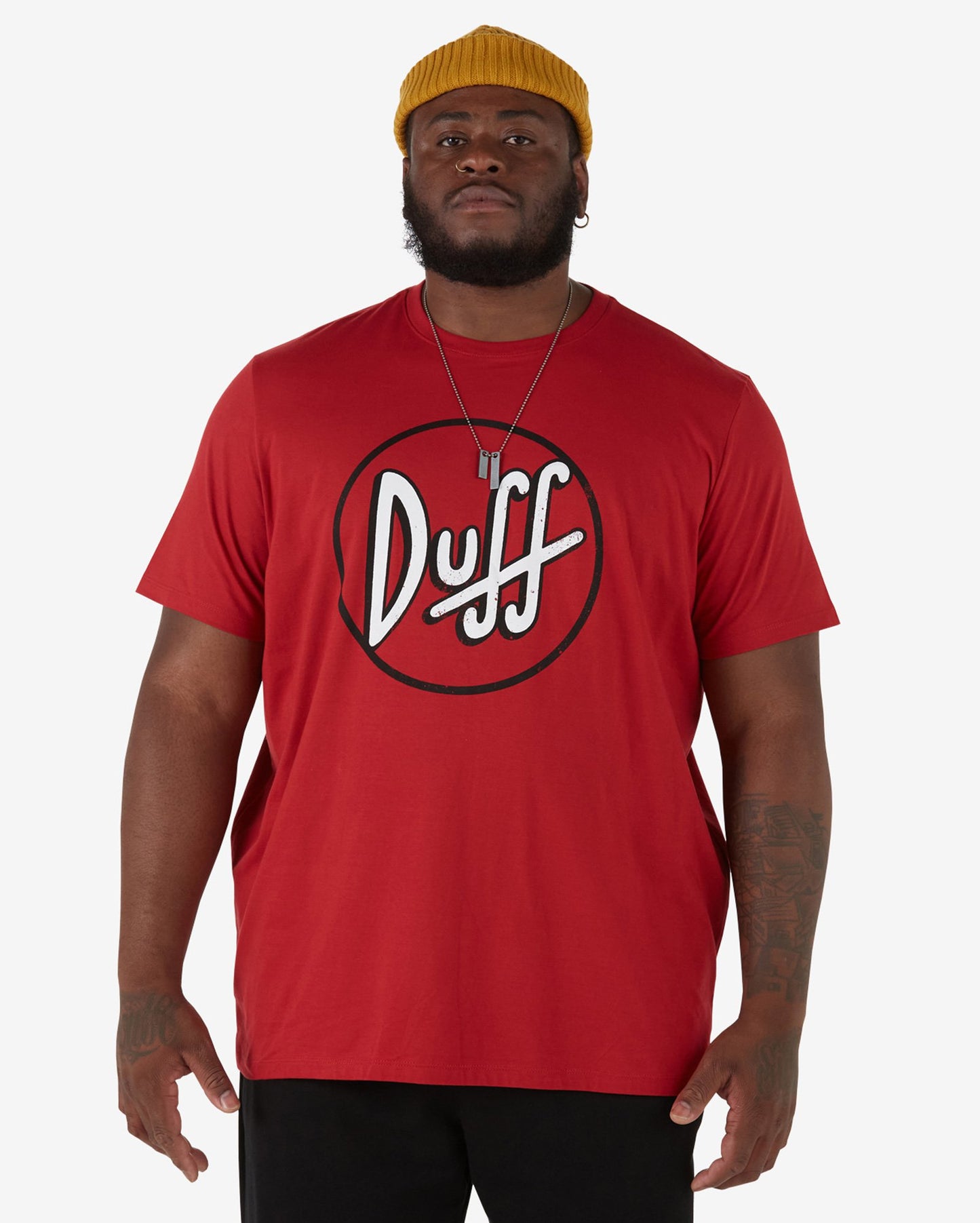 Men's Plus Size Short Sleeve Duff T-Shirt - The Simpsons Red