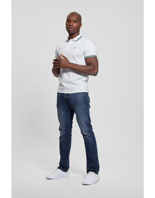 Camisa polo branca de piquê esportivo
