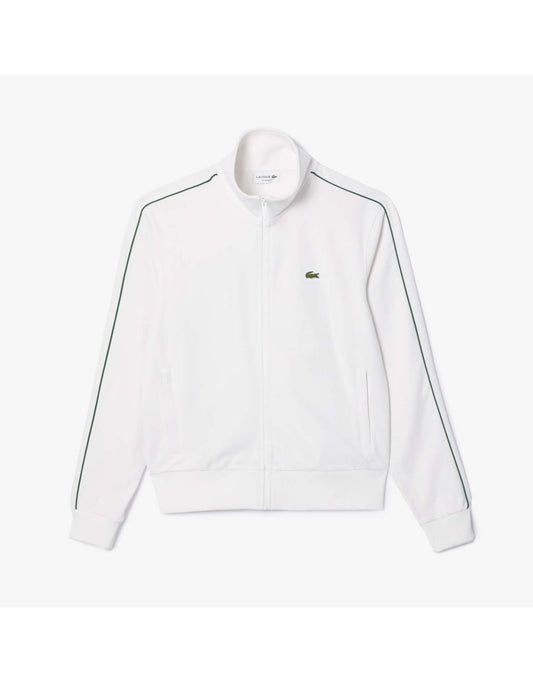 Jaqueta masculina Lacoste Paris Piqué Zip-Front Track Jacket em creme