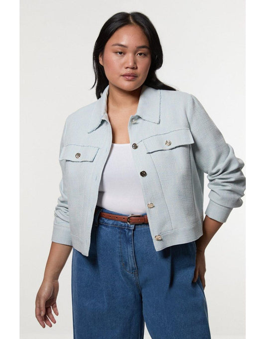 Giacca sartoriale in tweed primavera taglie forti