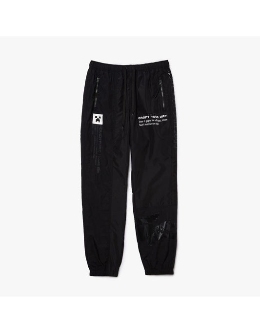 Pantaloni da corsa Lacoste Live X Minecraft Uomo in nylon nero