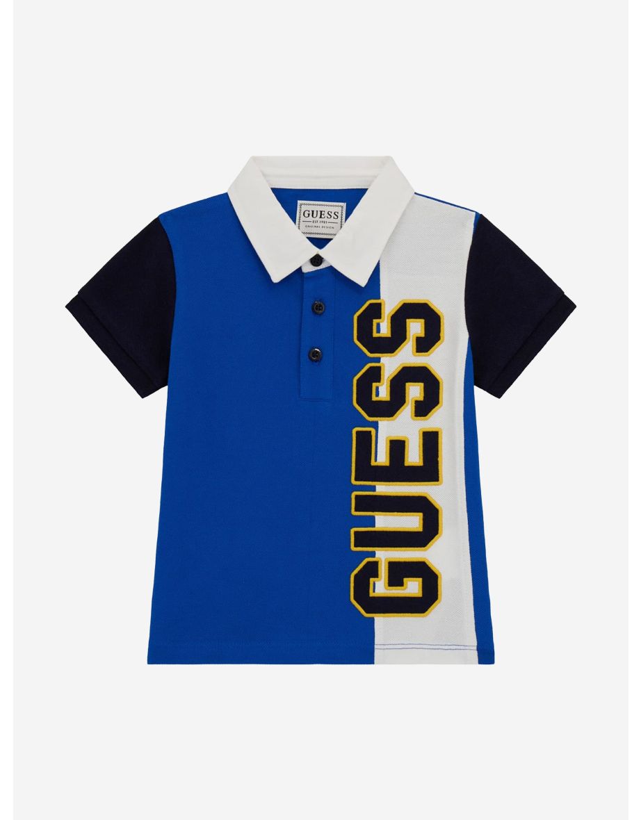 Polo Colorblock da ragazzo in blu