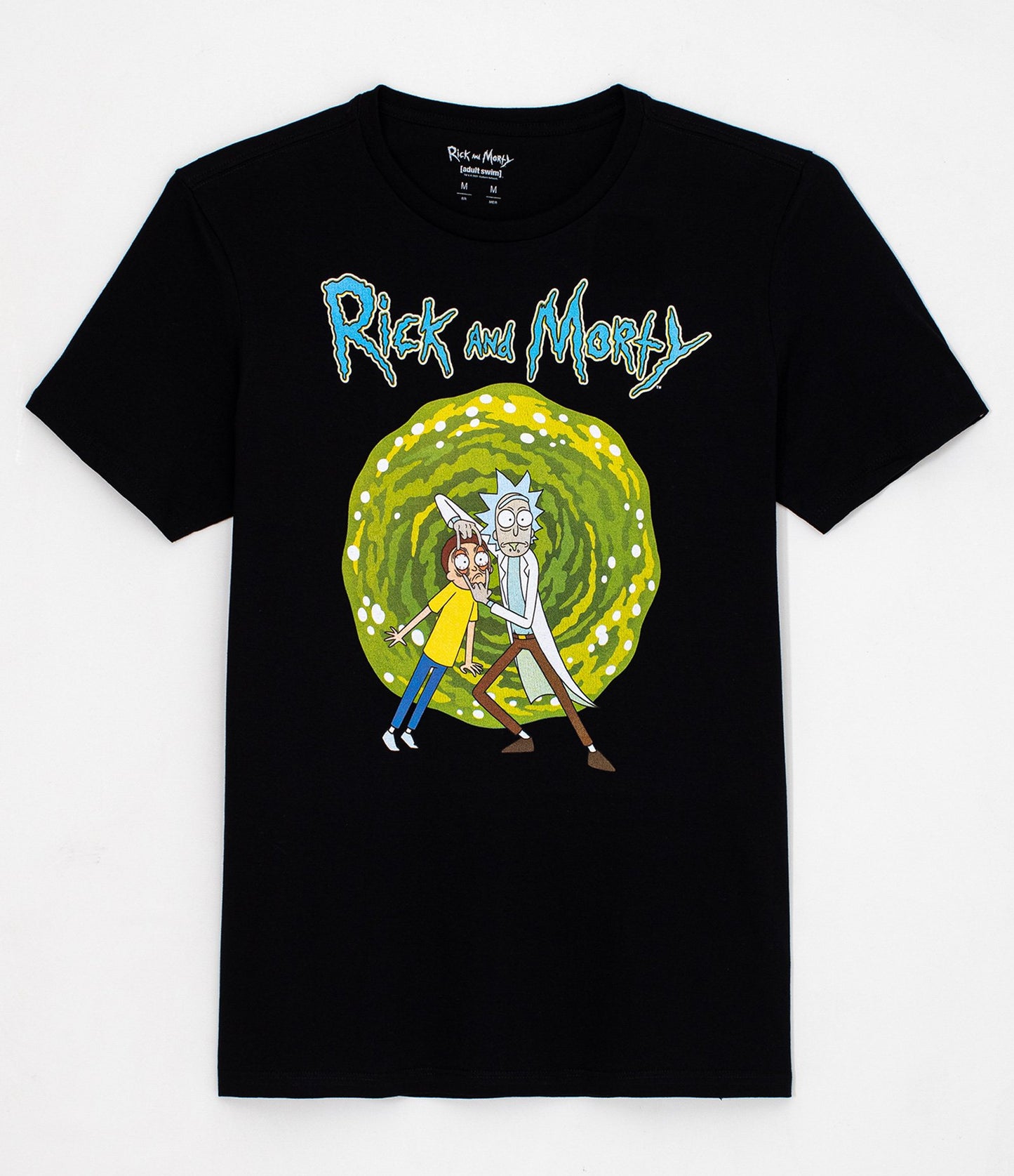 Maglietta nera stampata Rick and Morty
