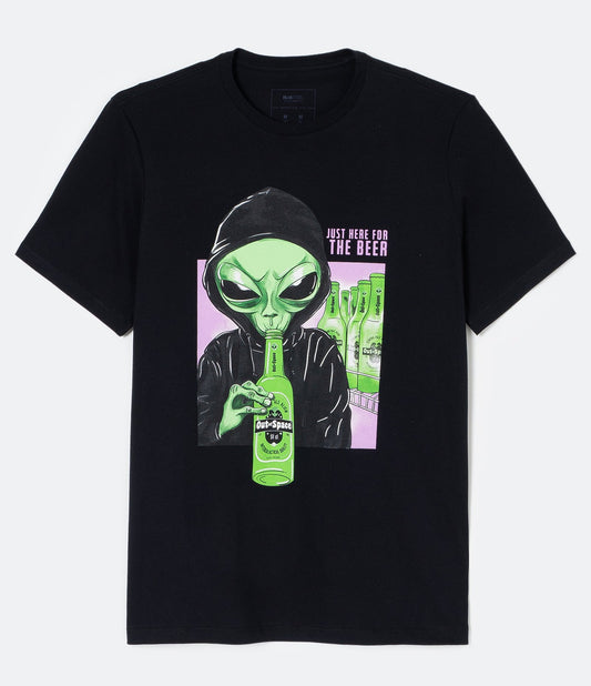 Maglietta a maniche corte nera con stampa Brewer