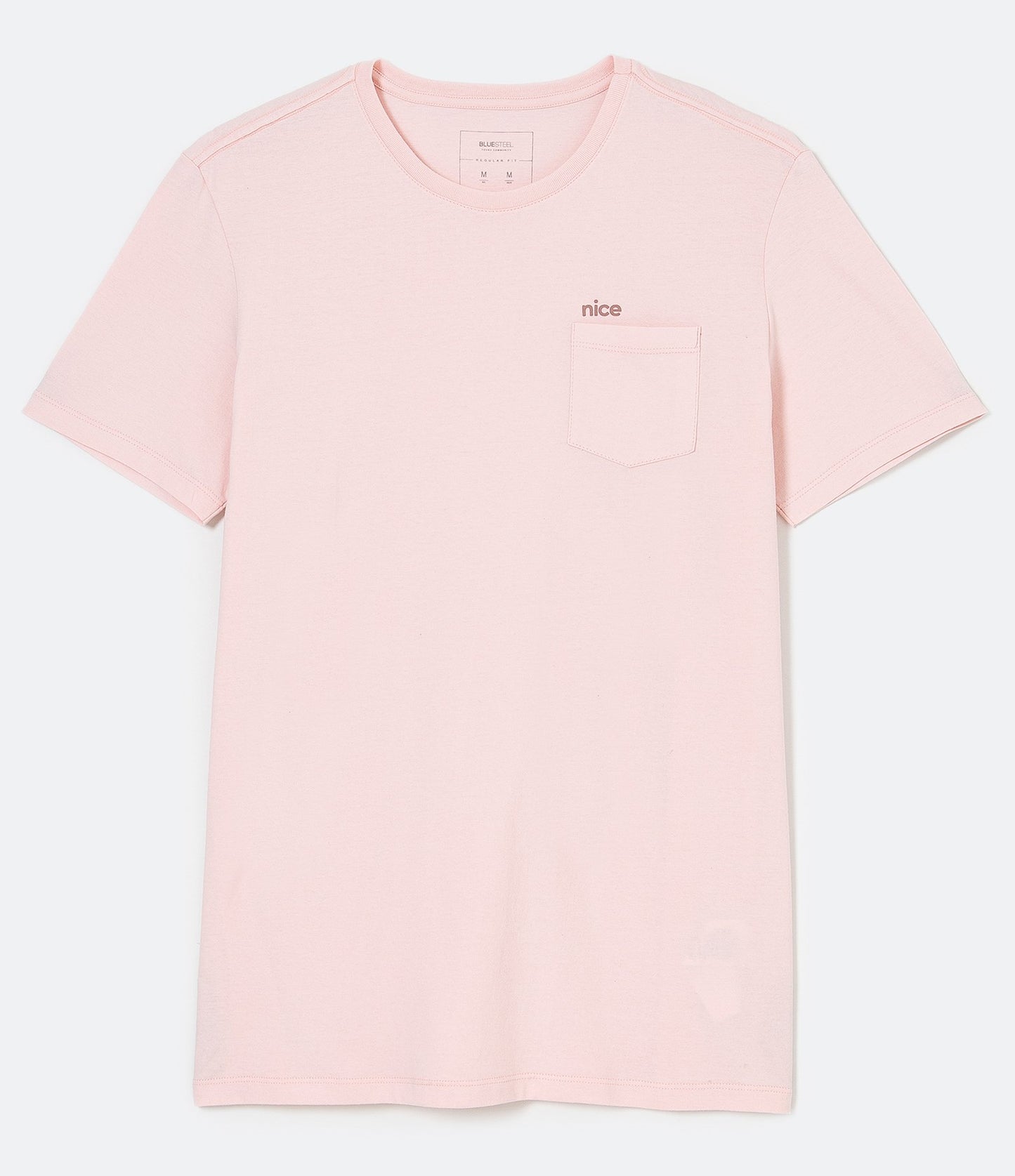 Maglietta a maniche corte con stampa lettering e tasca rosa