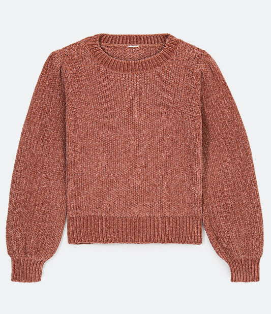 Blusa de Tricô com Fio Metálico Rosa
