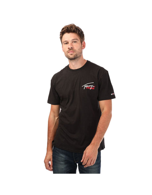 Camiseta Tommy Hilfiger Signature Negro, Hombre