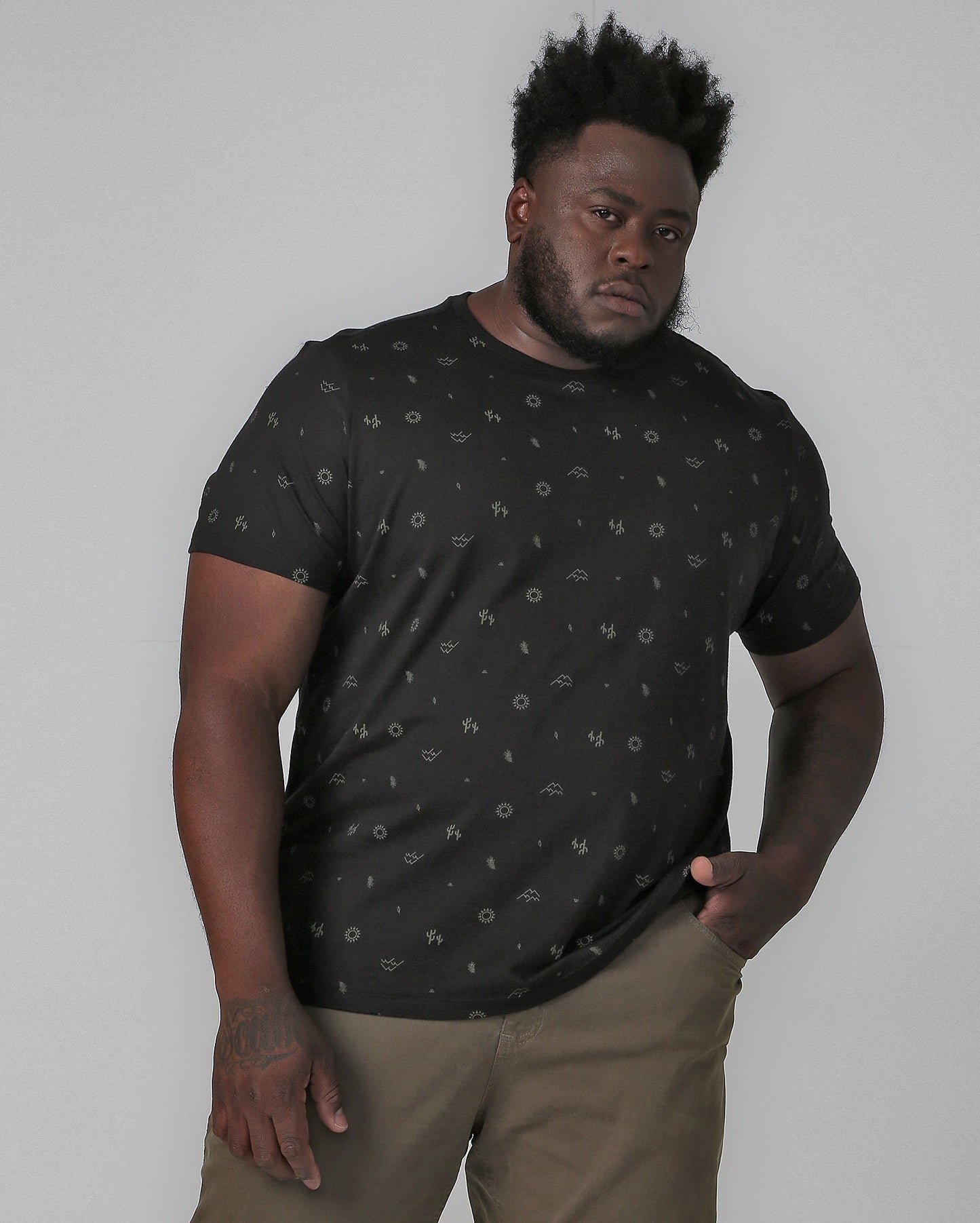 Maglietta Plus Size nera da uomo | Allman By Riachuelo