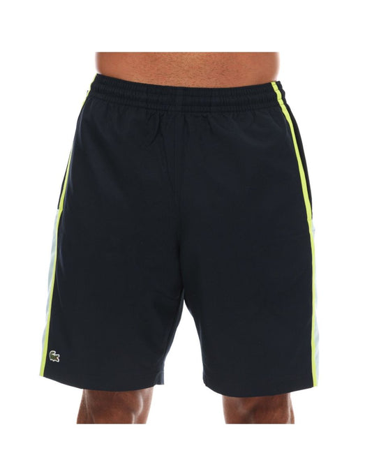 Pantaloncini Lacoste leggeri da uomo di colore blu con pannelli colorblock