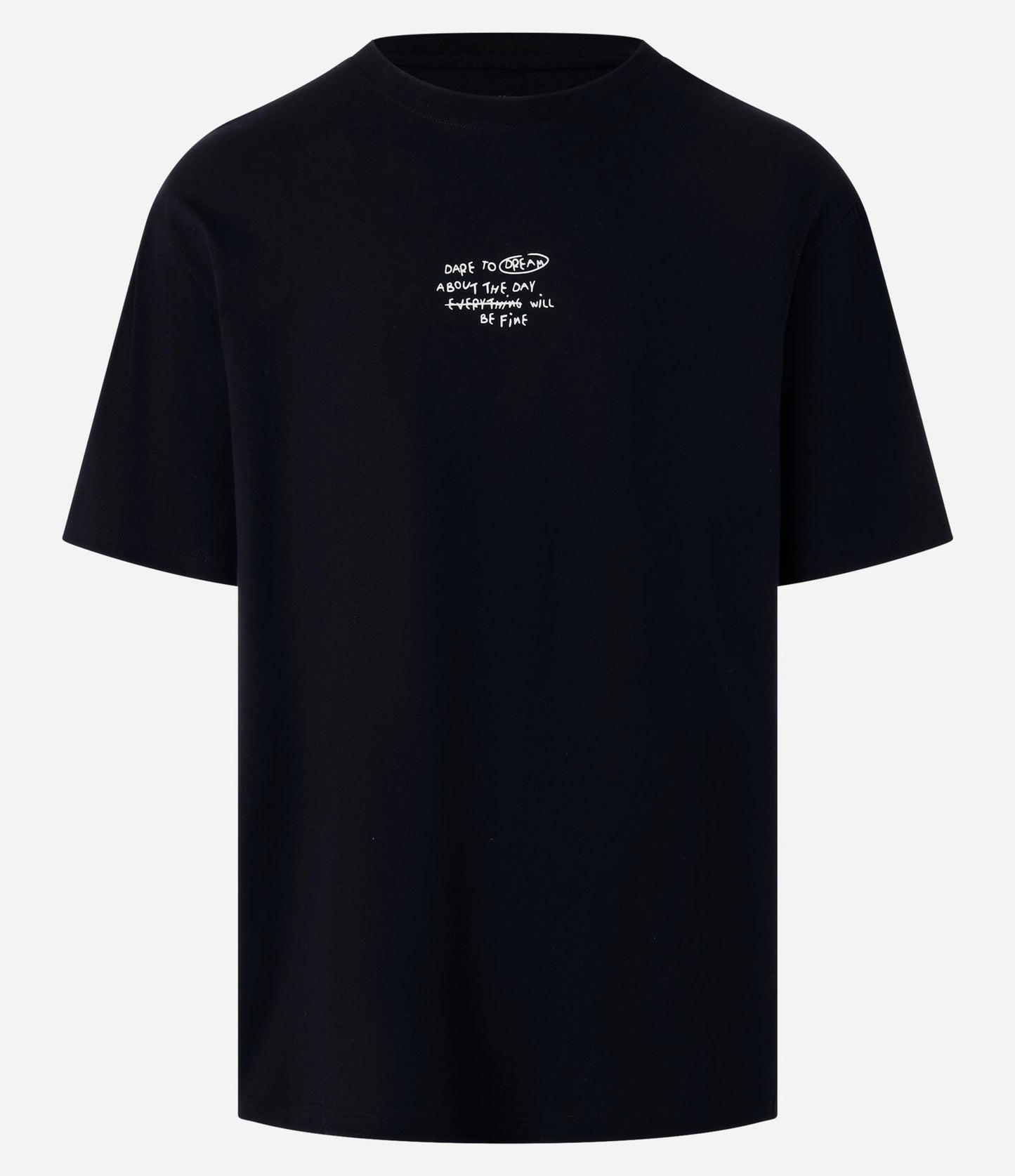 Camiseta relaxed fit de algodón con estampado de estatua de mármol negra