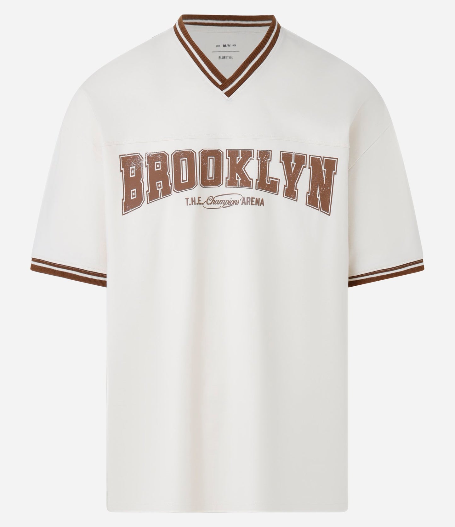 Maglietta in cotone bianco con stampa Brooklyn