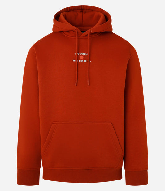 Felpa rilassata con stampa del sole rosso