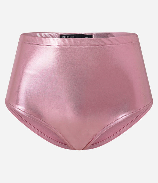 Shiny Pink Laminated Effect Short Hot Pants