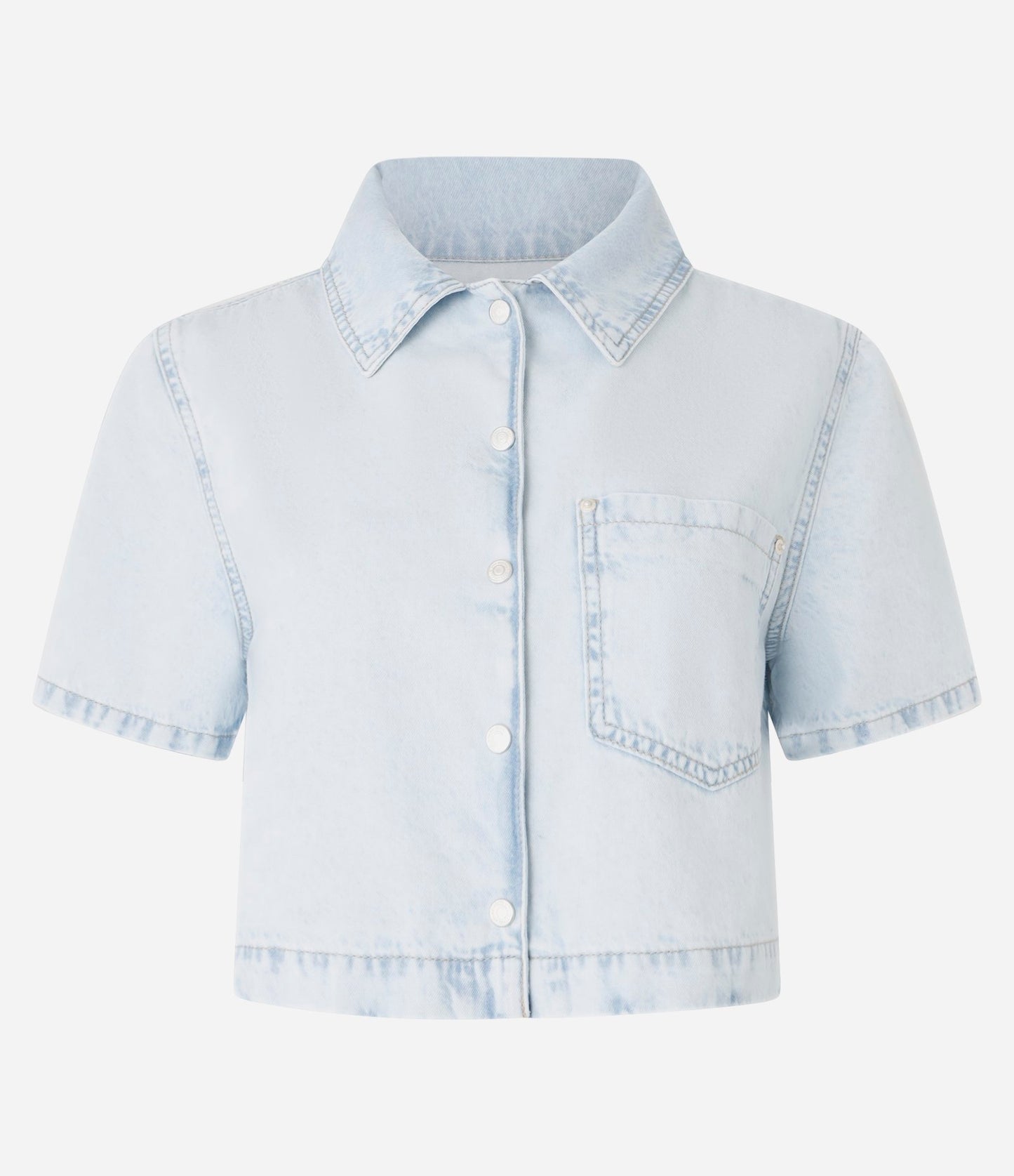 Camisa vaquera azul Delave con bolsillo en el pecho
