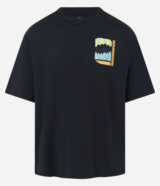 Camiseta de algodón con estampado Mirage Paradise de Russo Passapusso - Negro