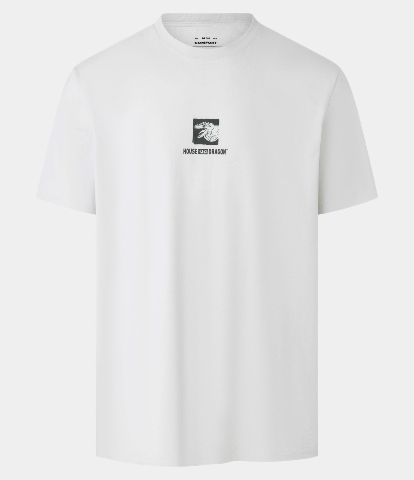 Maglietta Comfort in cotone con stampa della Casa del Drago - Bianco