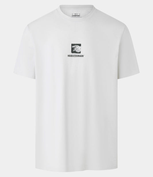 Camiseta de algodón Comfort con estampado de la Casa del Dragón - Blanco