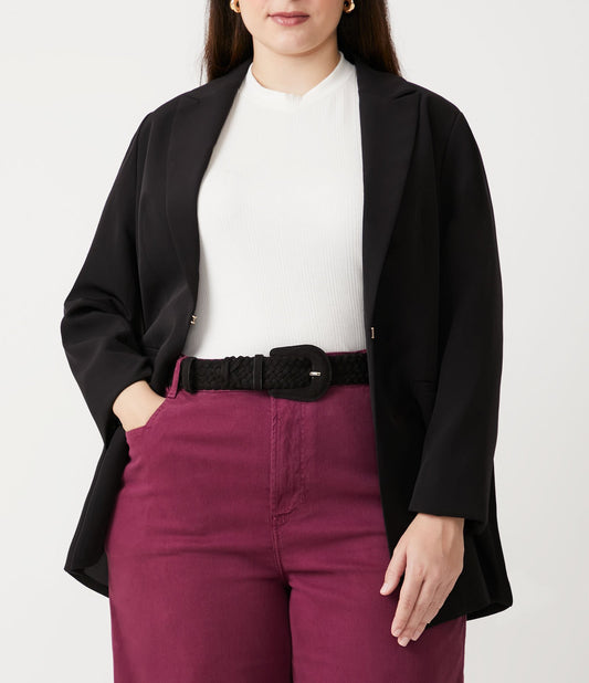 Cinto de camurça trançada Curve & Plus Size Black