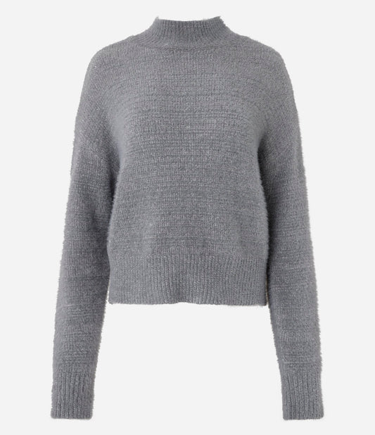 Maglione corto a maglia pesante slim fit in grigio