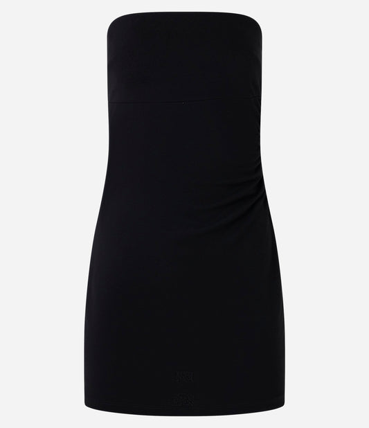 Vestito corto nero senza spalline