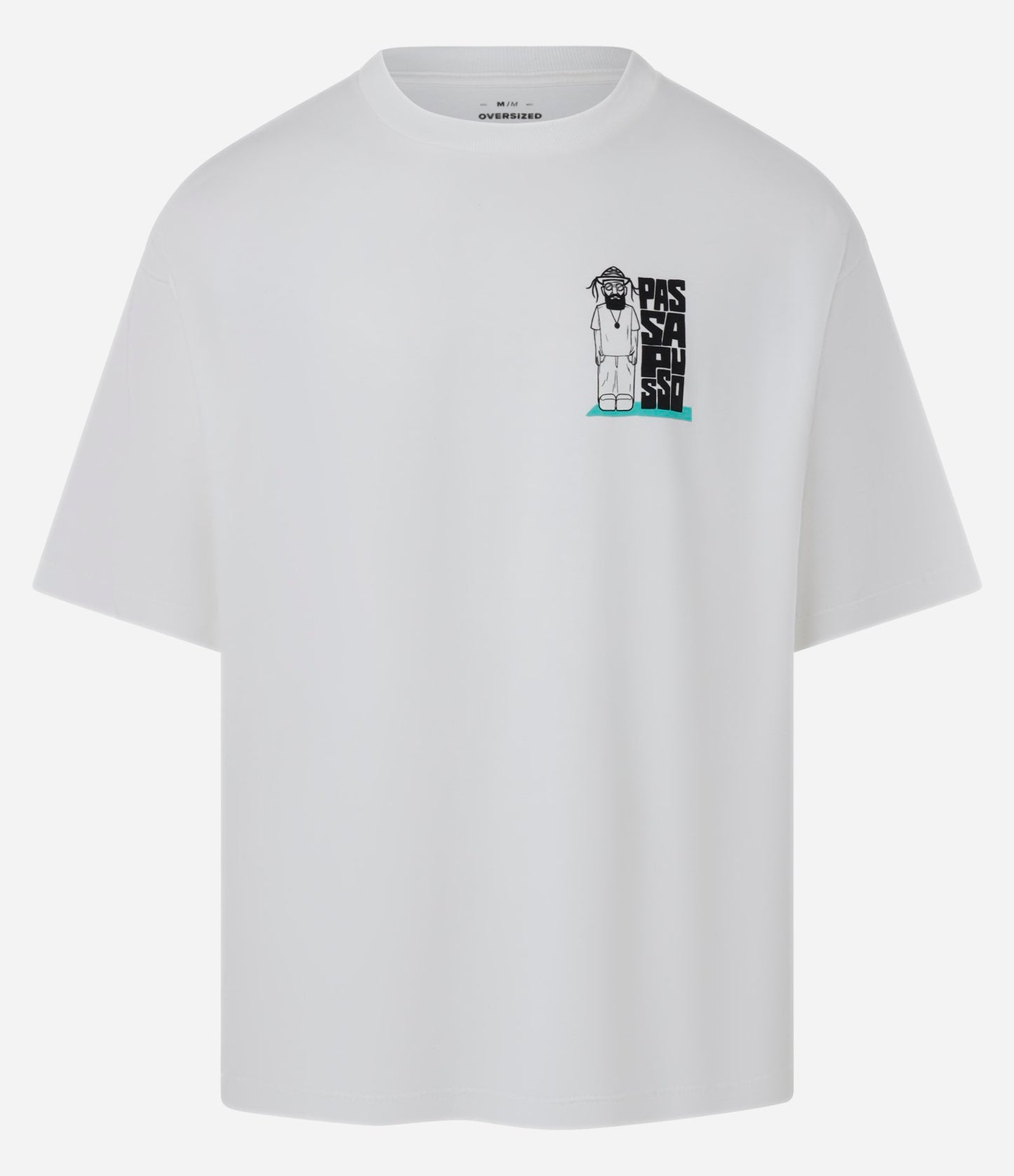 T-Shirt in cotone dal taglio rilassato con stampa russa bianca di Passapusso