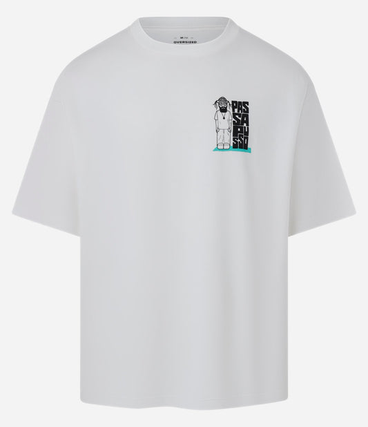 Camiseta relaxed fit de algodón con estampado Passapusso ruso blanco