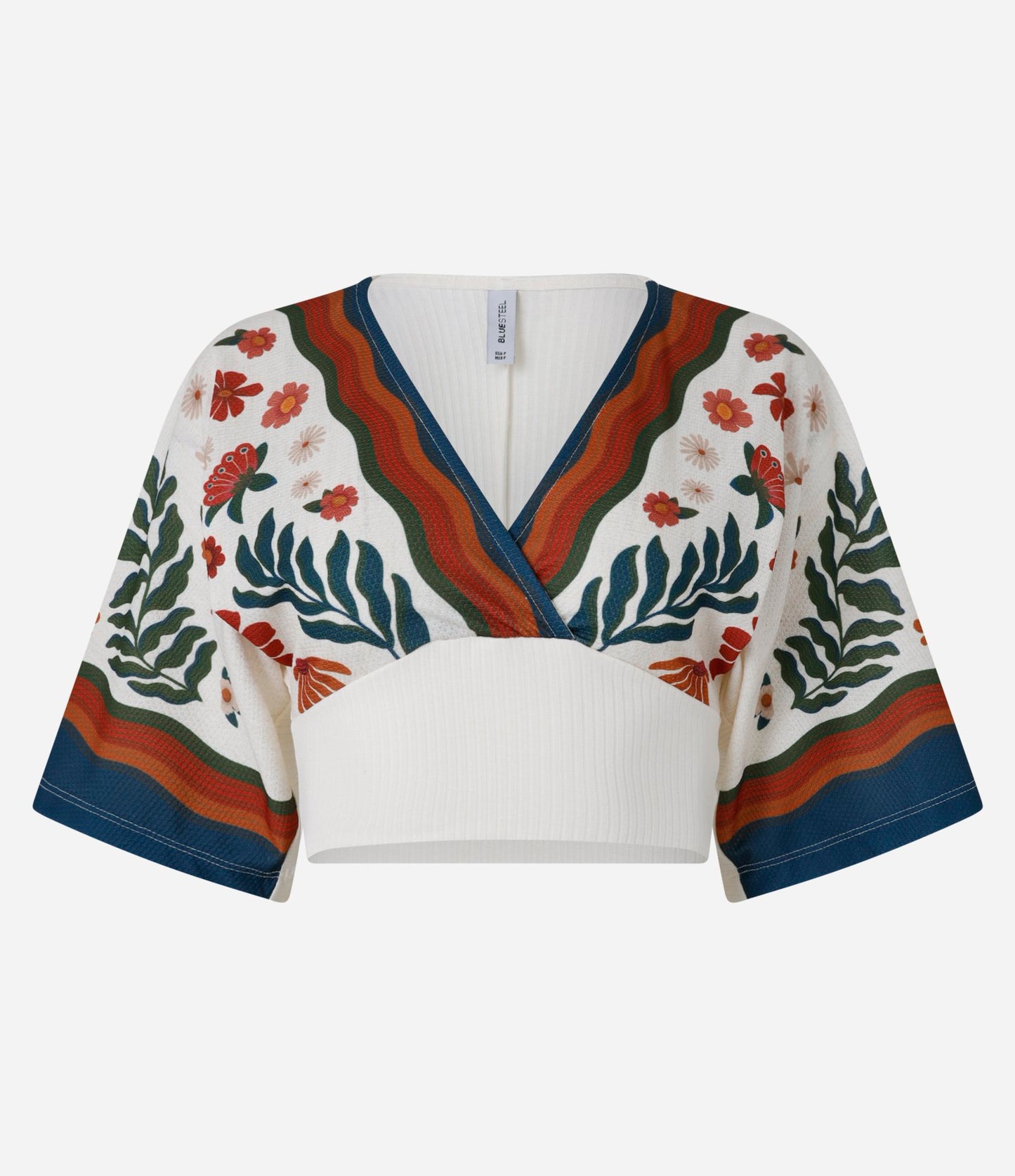 Textured Blouse with White Honeycomb Print