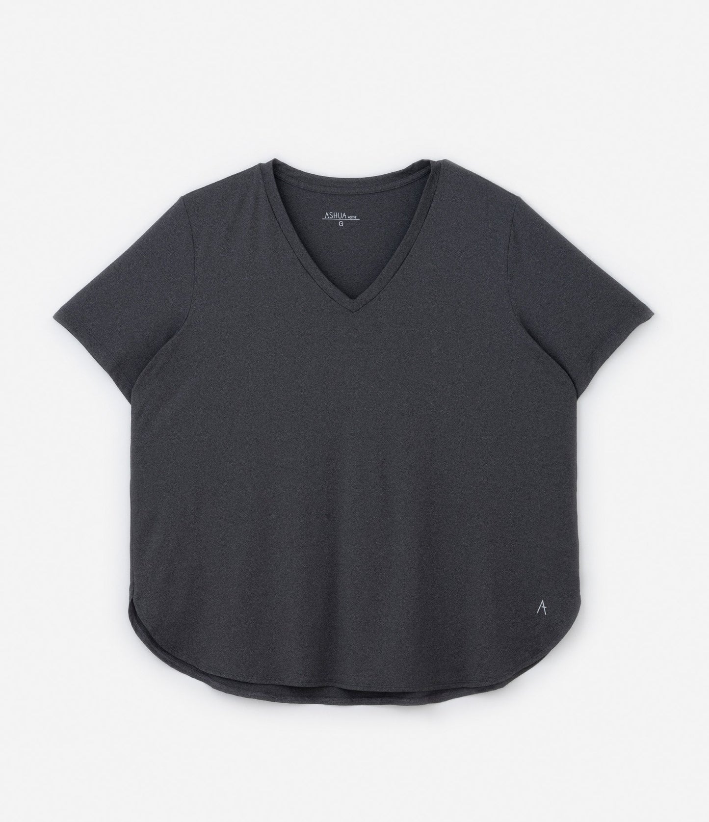 Maglietta sportiva oversize con scollo a V con tecnologia Dry, Curve e taglie forti, grigio erica