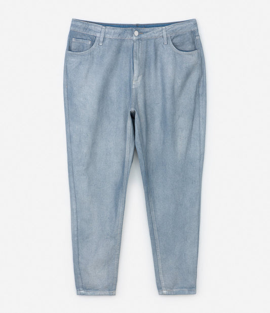 Jeans mamma effetto metallizzato, Curve e taglie forti, argento