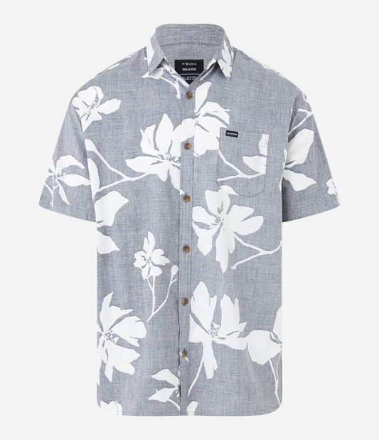 Camicia rilassata in viscosa con stampa floreale grigia