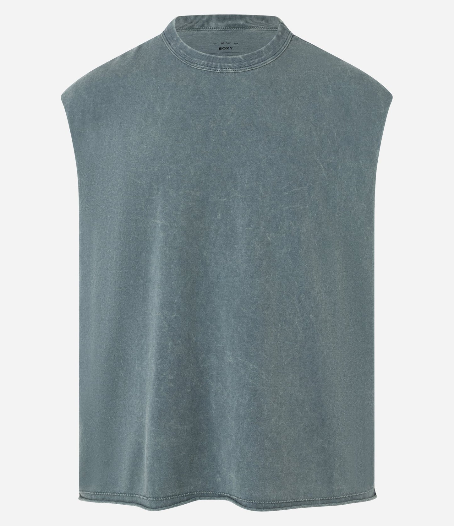 Camiseta de tirantes de algodón con efecto jaspeado verde