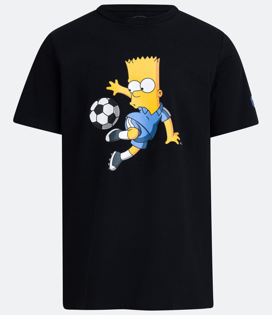 Camiseta preta com estampa do Bart em tecido de malha macia