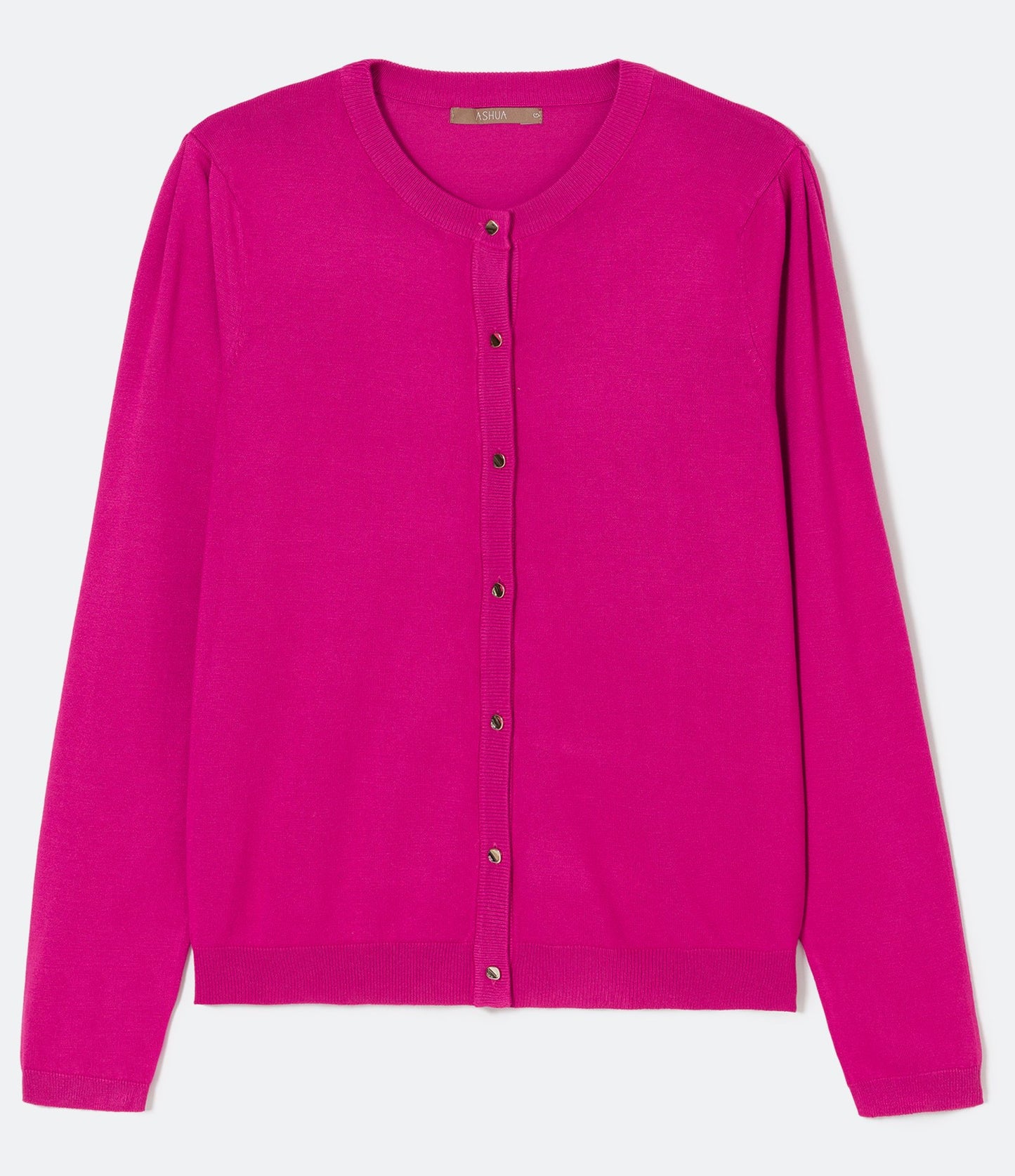Cardigan in maglia rosa con bottoni frontali - Curve e taglie forti