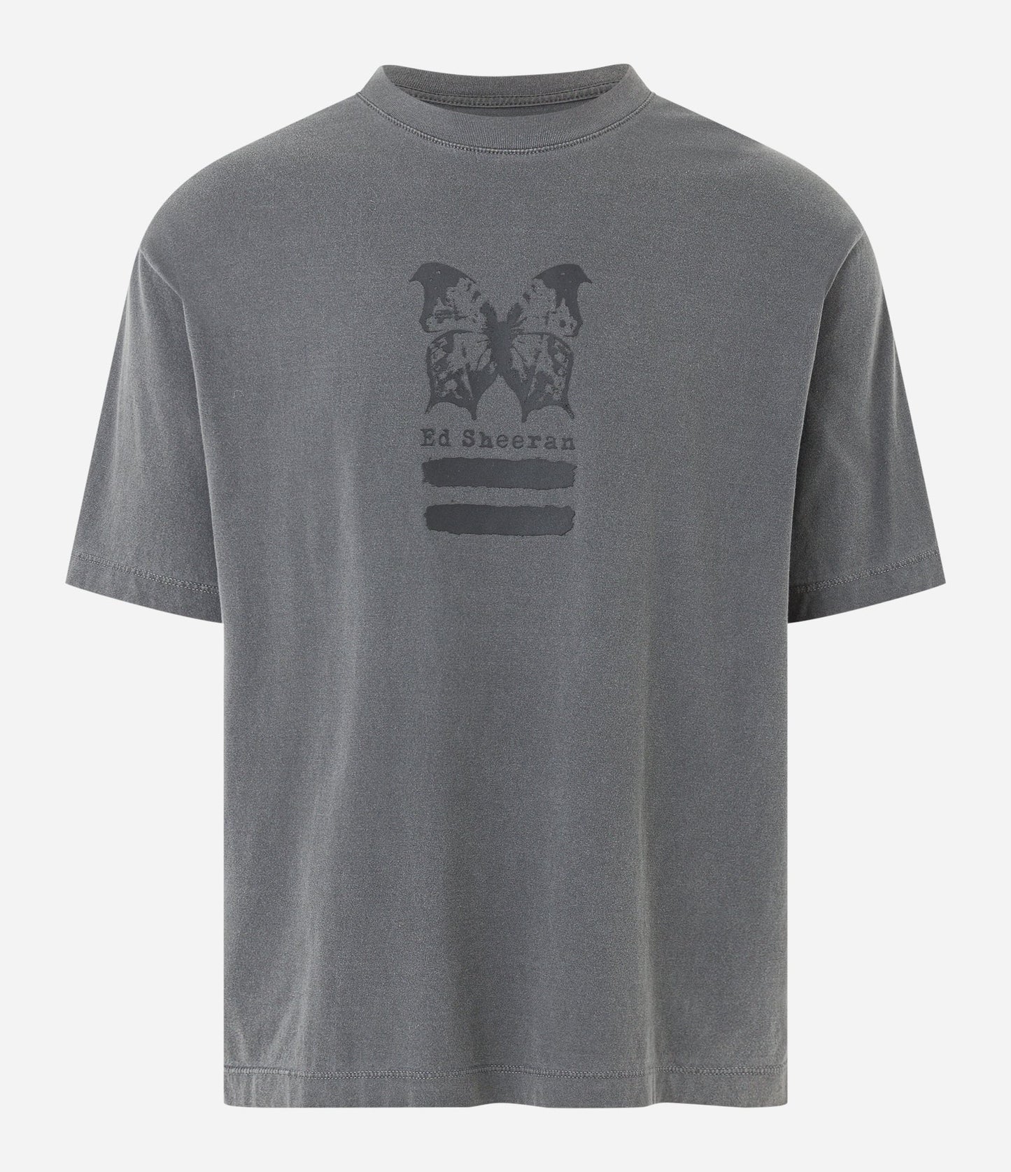 Gray Boxy Cotton T-Shirt with Ed Sheeran Print