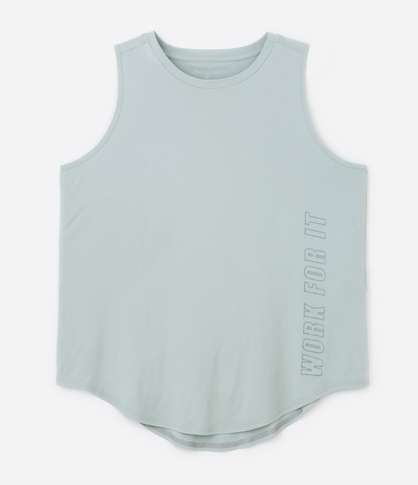 Camiseta esportiva Green Dry Technology com bainha curva e estampa, disponível nos tamanhos Curve e Plus