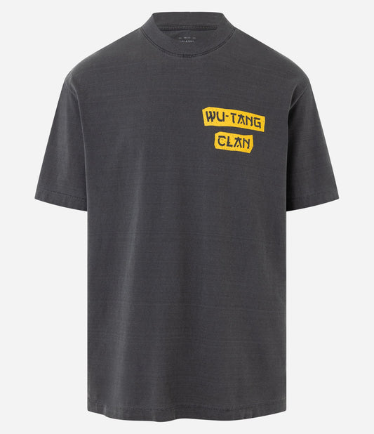 Maglietta in cotone lavato dal taglio rilassato con stampa Wu-Tang Clan in grigio